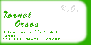 kornel orsos business card